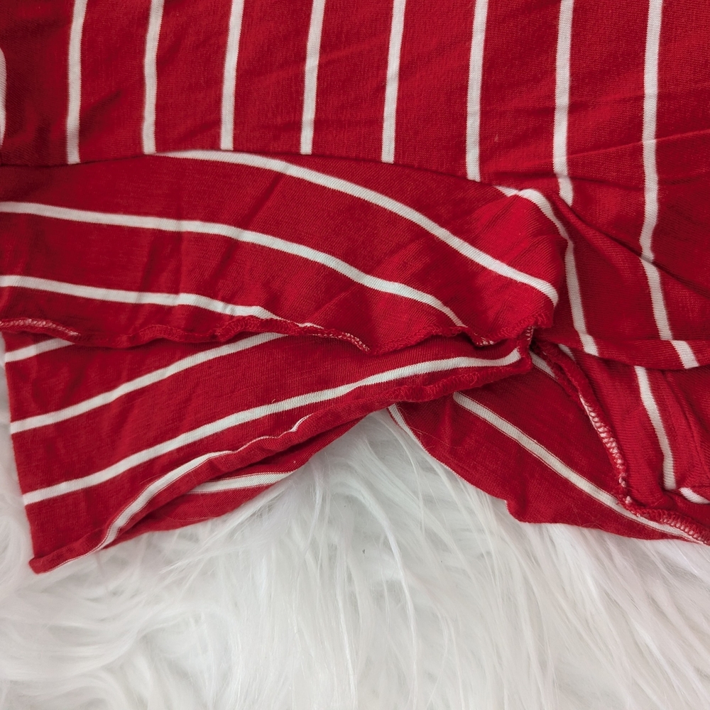 Maurices Red Striped Women's Ruffled Sleeveless Top - Picture 3 of 5